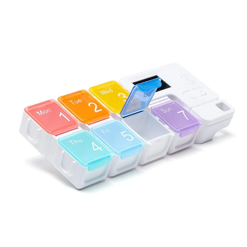 Portable Weekly Pill Organizer with Alarm Reminder – Ideal for Travel, Vitamins, and Supplements