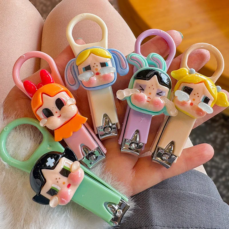 Crybaby Cute acrylic Nail Clippers Labubu small and portable stainless steel nail scissors home use manicure tool cute