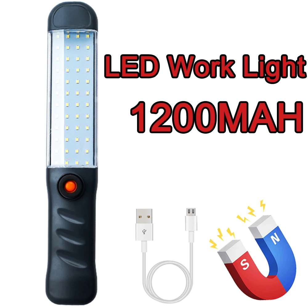 Camping Lamp LED Portable Work Light Powerful Camping Lantern USB Rechargeable Work Lamp Magnet Hook Waterproof Repair Camping Light Torch