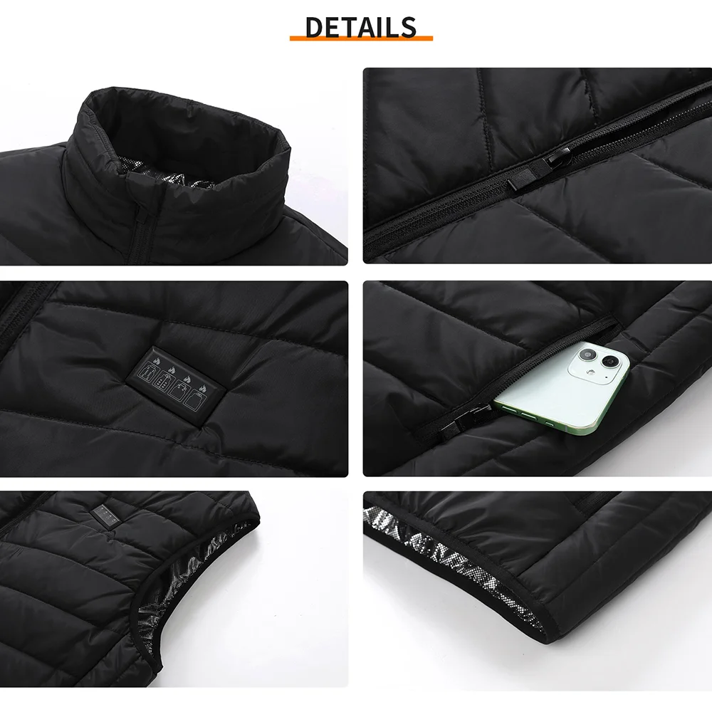 27 Areas Electric Heated Vest Heated Jackets Men Women Sportswear Carbon Fibre Heat Coat USB Heating Jacket For Outdoor heated jacket