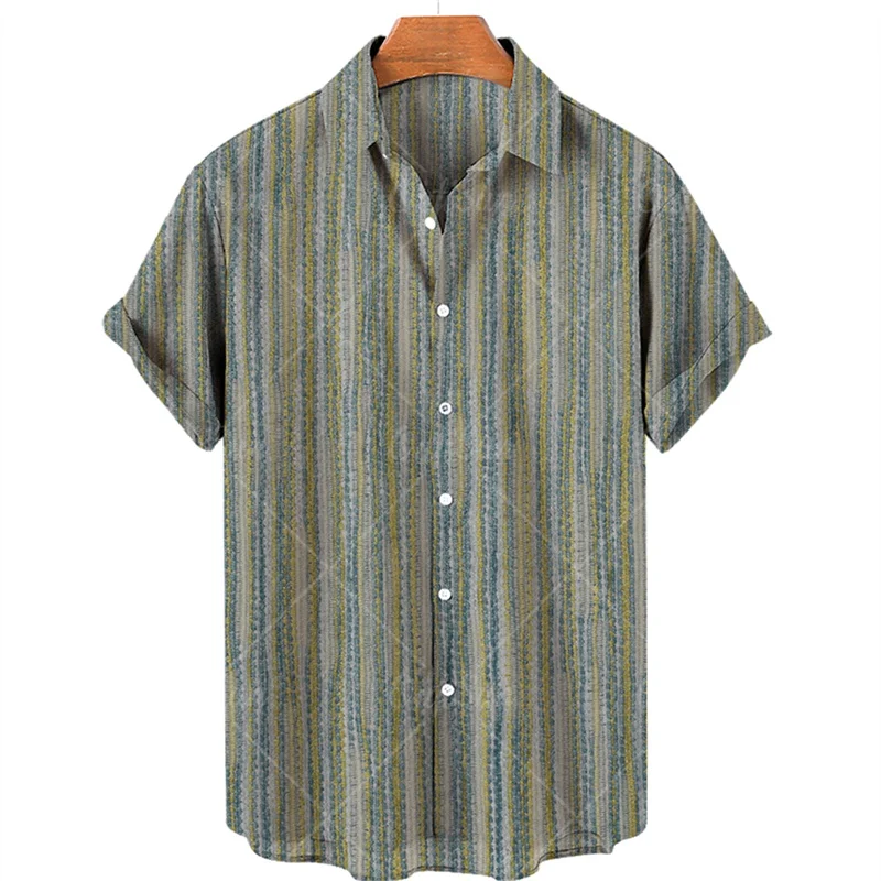 thumbnail image 1 of Camisas lisas de patchwork para hombre, ropa sencilla con estampado 3D, camisas hawaianas de playa, blusas Y2K de manga corta, ropa vintage, blusa con solapa, 1 of 5