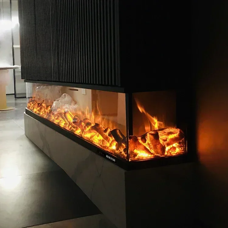 Electric Fireplace Ce Approval European Foyer 78 Inch 2000mm Super Large Wall 3 Sided Customization Decorative Home Improvement