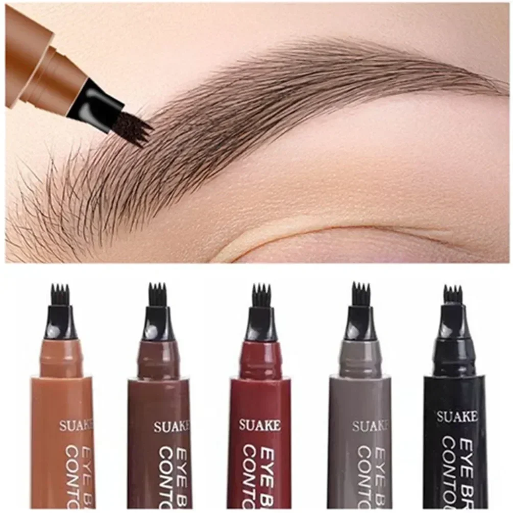 4 Point Eyebrow Pencil 4 Prong Tip Eyebrow Pen 4 Fork Eyebrow Pencil Waterproof Liquid Eyebrow Pencil Long Lasting Like Real 2