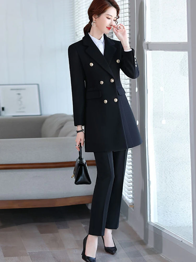 Women's Winter jacket Fashion Casual Long Coat Ladies Office Wear Winter Elegant Female Blazer Oversize