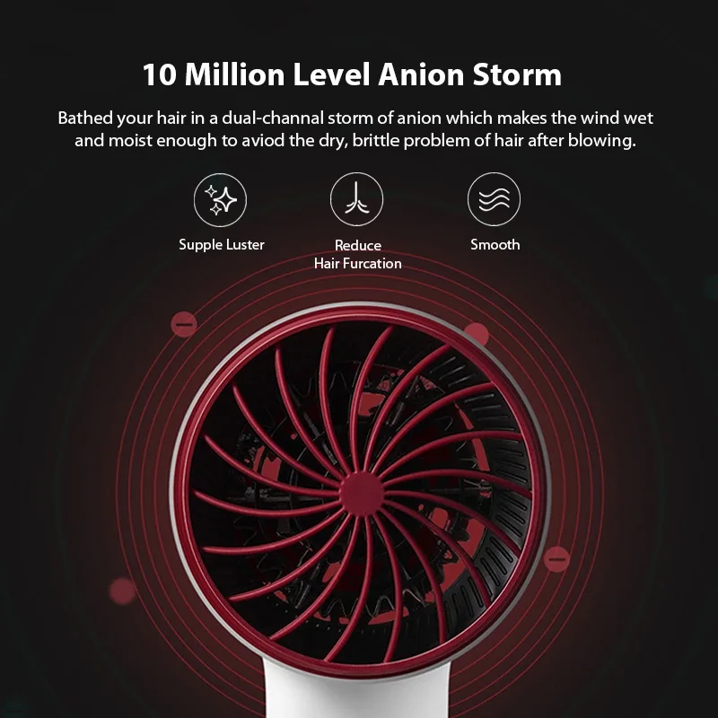 SOOCAS H5 Negative Ion Hair Dryer 1800W Professional Blow Dryer Aluminum Alloy Powerful Electric Dryer Cold Hot Air Circulating 2