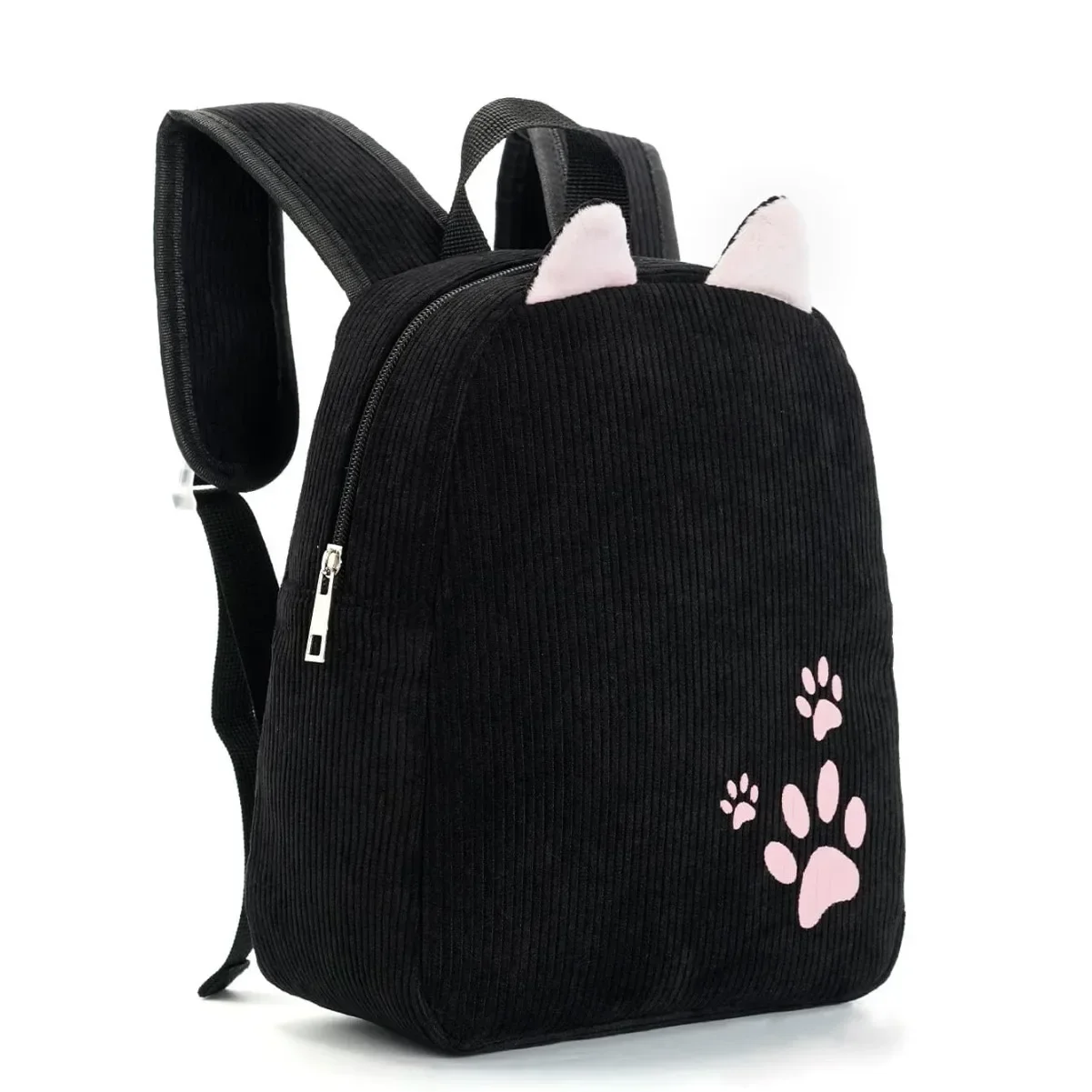 Customized Name Toddler Backpack Cartoon Solid Color Corduroy Large Capacity Backpack Embroidered Name Backpack 5