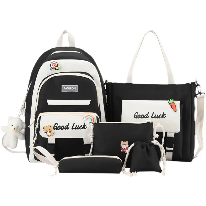 Backpack Women's Korean Fashion Checker Primary Junior High School 6