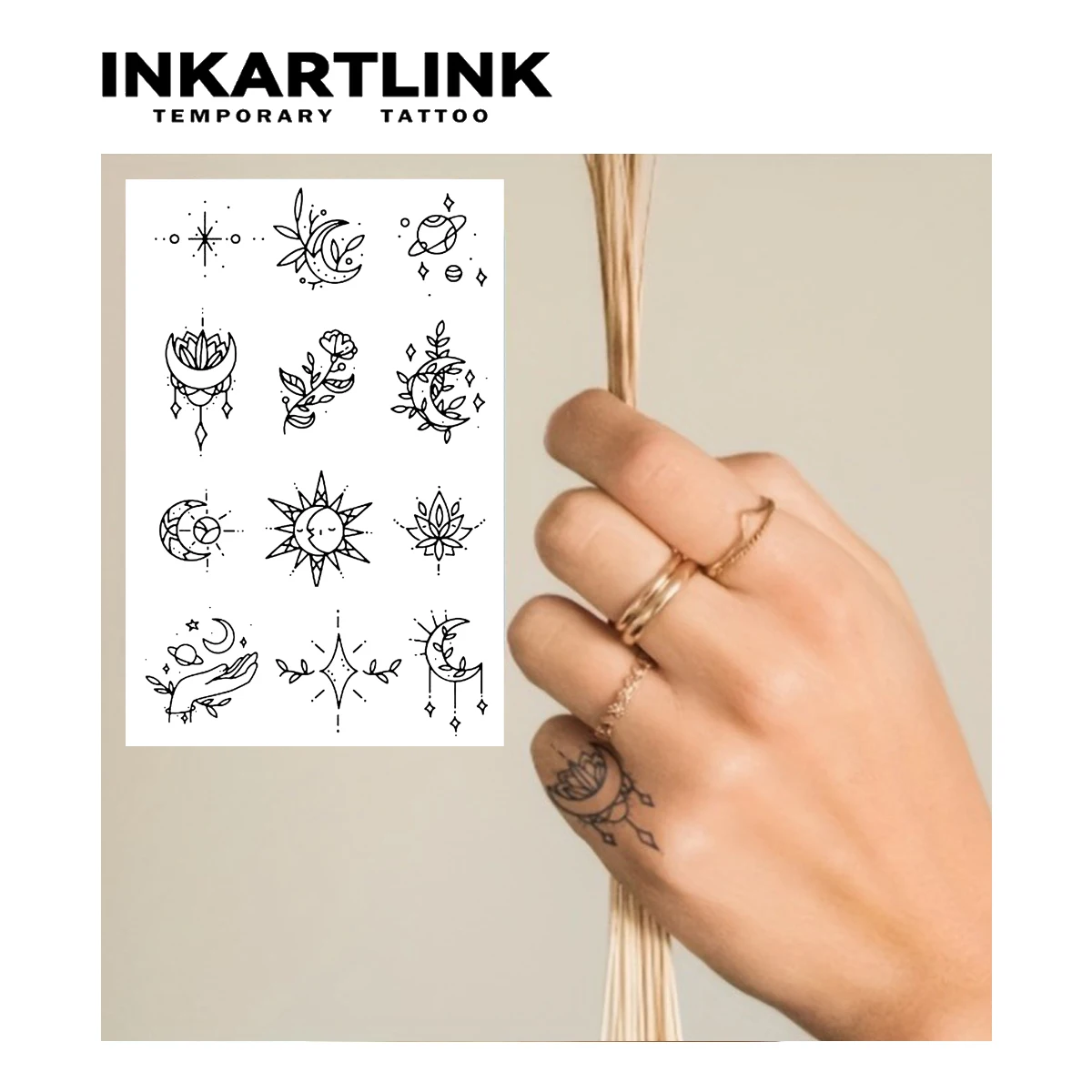 Henna Finger Tattoo (9) Temporary Tattoo,Lasts To 15 Days New Technology Magic Waterproof Semi Permanent Sticker. 2