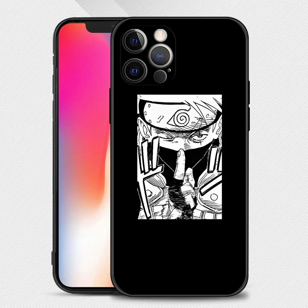 Phone Case for iPhone 13 11 12 Pro Max XR X 8 7 Plus XS 13mini SE Cover Silicon Bumper Anime Naruto Kakashi Hatake iphone xr wallet case