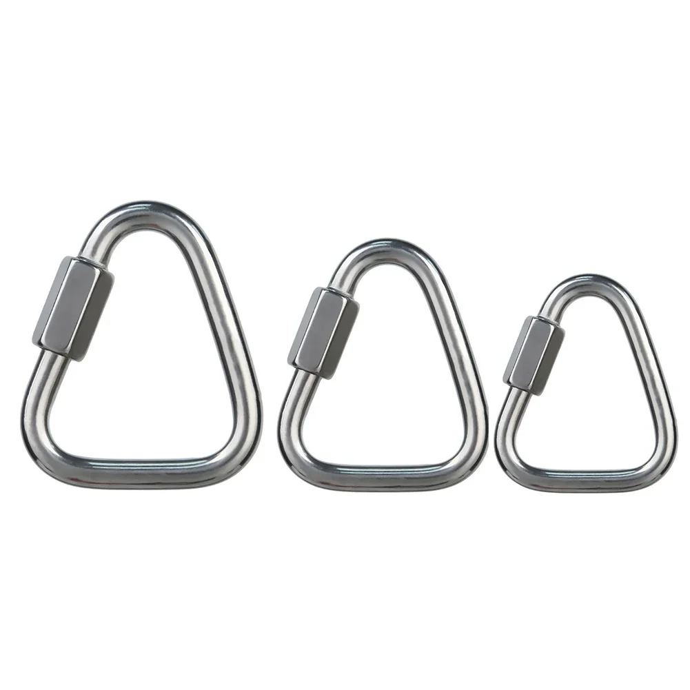 Climbing Carabiner Stainless Steel Oval Triangle Connecting Ring Meilong Lock for Rock Climbing Equipment Fast Security Outdoor Tools,climbing carabiner