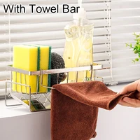Sink Cleaning Tools Storage Rack Kitchen Multifunctional Stainless Steel Drain Rack for Sponge Cleanser Organizer Rag Hanger 2