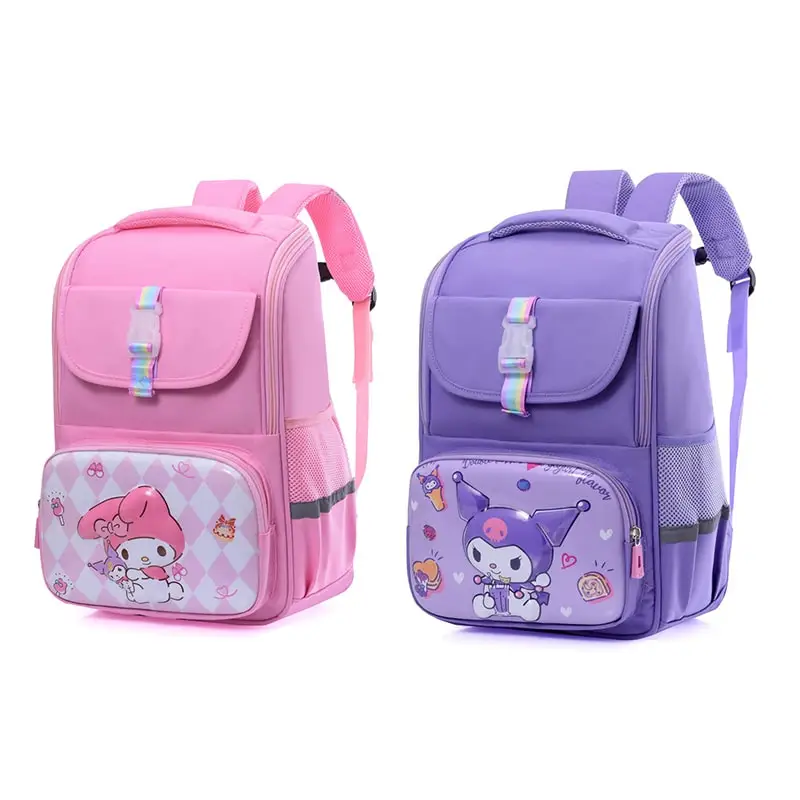 

Sanrioed Kuromi Anime Cute Large Capacity Children Backpack Schoolbags Student Cartoon Organizer Shoulder Bag Gift for Friend