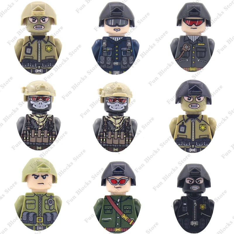 Hayadx 4 pièces BattleField SWAT militaire soldat Mission figurines jouets  compatibles avec Lego brique cadeau