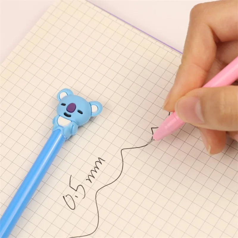 0.5mm Kawaii Soft Rubber Cartoon Cute dog animal Gel Ink Pens Cute School Office Writing Supplies Gift Stationery Prizes gel pen