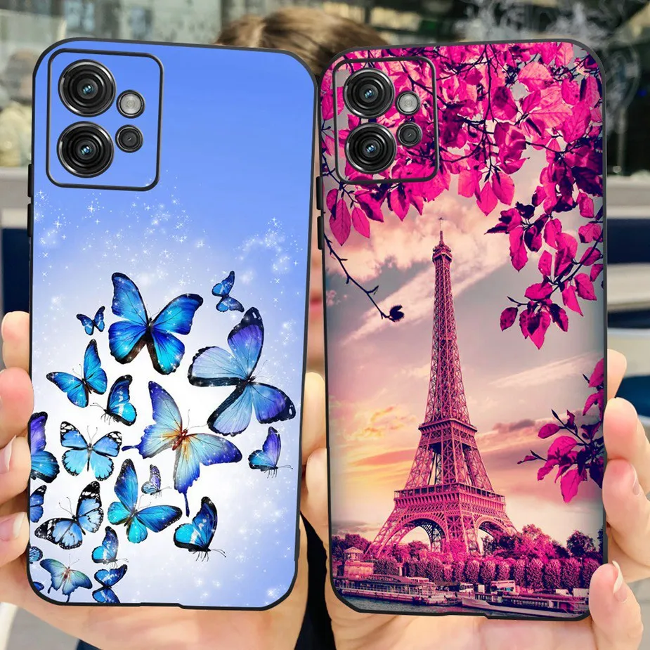 Cute Cat Butterfly Soft Silicone Phone Case, 6.5'' Coque