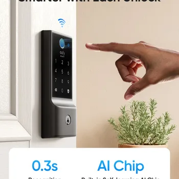 Smart Lock With Fingerprint & Wi-Fi – Keyless Entry Deadbolt, App Control, Auto-Lock, BHMA Grade 3, Easy Install For Front Door