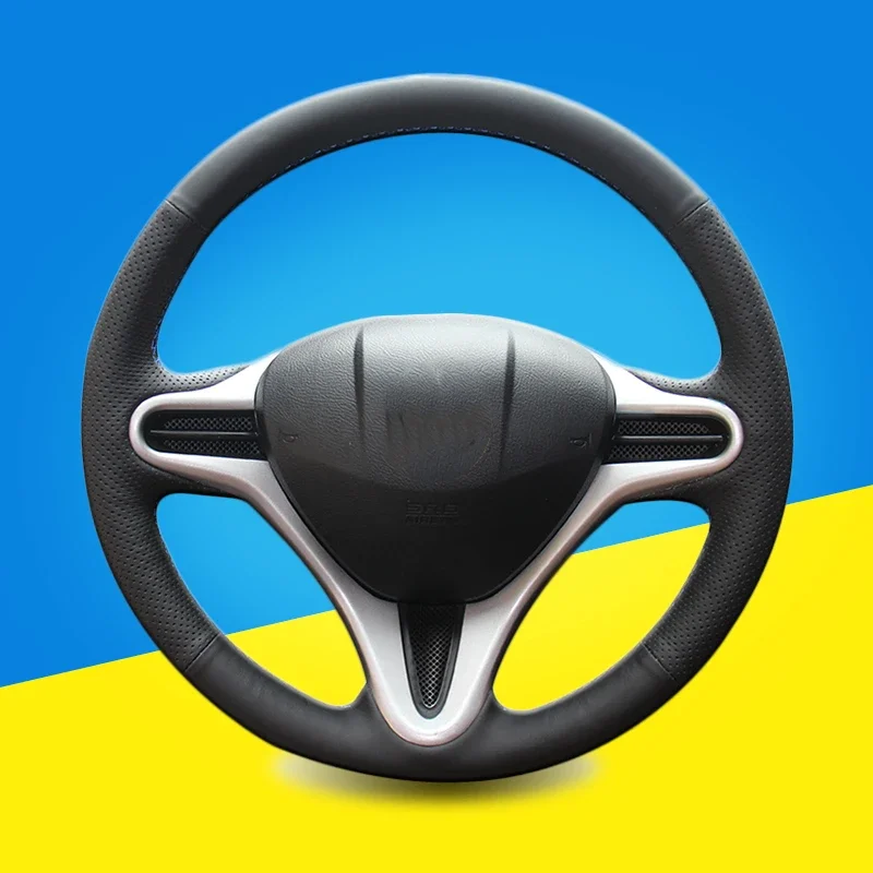 

Hand Sewing Auto Braid On The Steering Wheel Cover for Honda Fit 2009-2013 City Jazz DIY Car Wheel Covers Interior Accessories