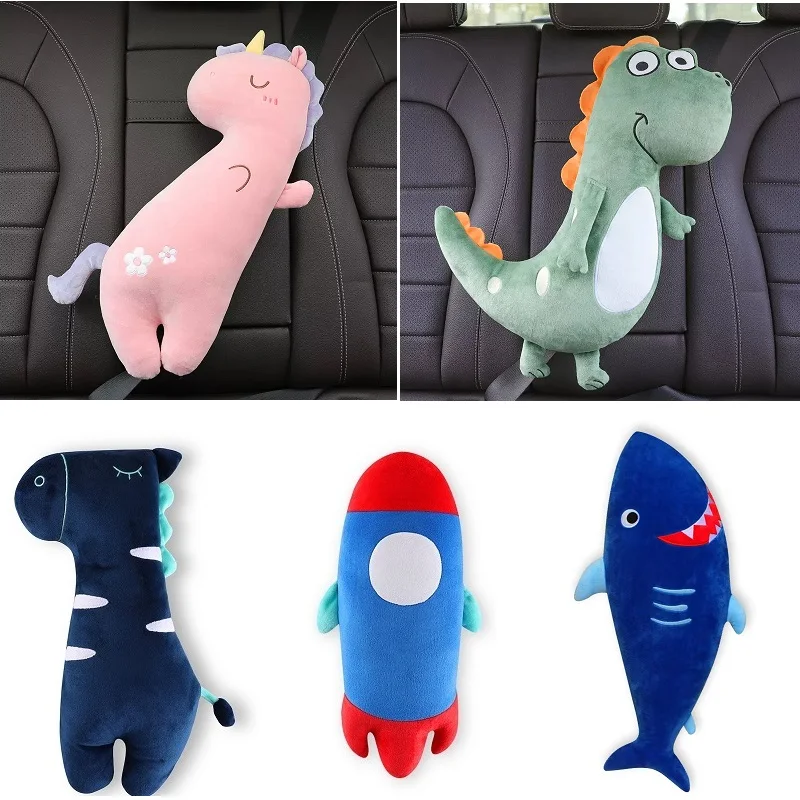 Seat Belt Protection Seat Belt Protector Car Pillow Baby Car Seat Accessories Head Supports Protection Car Belt Protector Child Seat Belt Pillow Cute Cartoon Safety Doll
