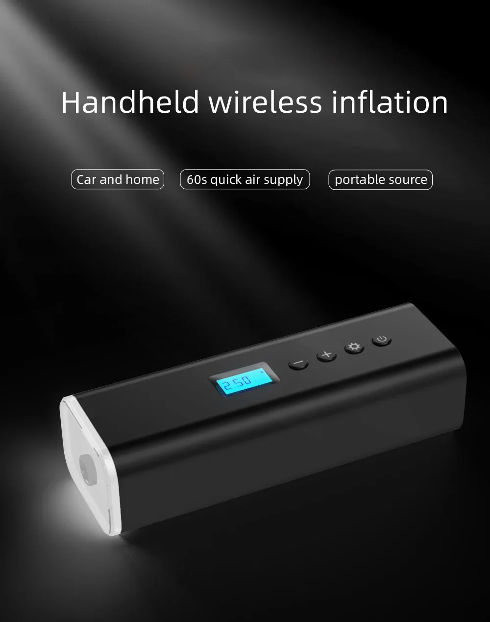 Wireless Car Air Compressor 12V 150PSI Rechargeable Electric Portable Tire Inflator Pump for Motorcycle Bicycle Boat Tyre Balls