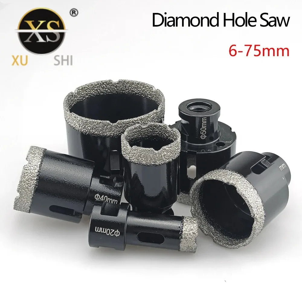 1 Pcs M14 Thread Diamond Dry Vacuum Brazed Drilling Core Bits Set porcelain tiles crowns Drill Granite Marble Hole Saw Tools