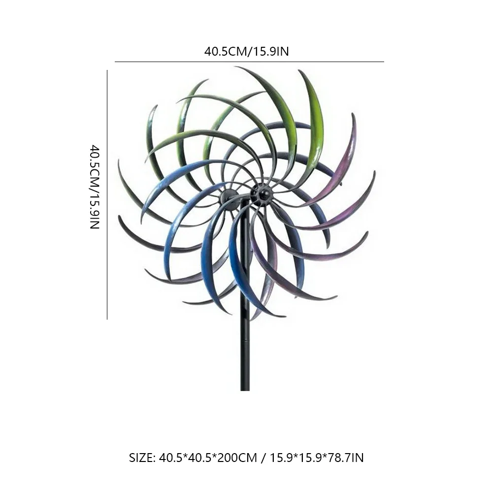 Rotating Metal Windmill 3D Wind Powered Kinetic Sculpture Lawn Solar Spinners Yard and Garden Decor garden art decor windmill toys garden windmill wind spinner