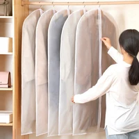 Clothing Dust Cover Transparent Thickened Washable Dust Bag PEVA Household Dust Cover Coat Suit Cover Hanging Pocket 2