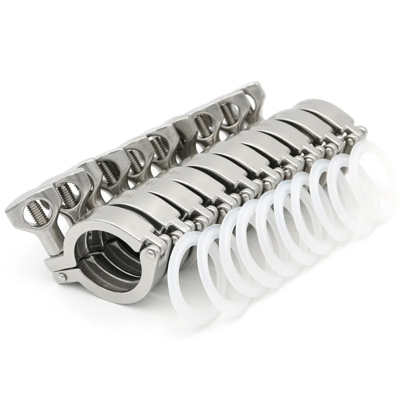 

10Pcs 1.5/2/2.5/3/4" Tri Clamp Clover Sanitary Pipe Fittings 25.4/50.5/64/106/119 Ferrule 304 Stainless Steel Homebrew