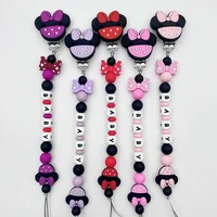 Clips de Sucette Personnalisés en Silicone pour Bébé, Lettres Anglaises et Russes, TeWindsor, Cadeau Kawaii 2