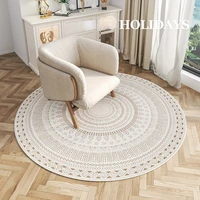 Morocco Round Carpet Lounge Chair Area Rug Soft Non-slip Light Color Living Room Decoration Carpets Washable Cloakroom Floor Mat 1