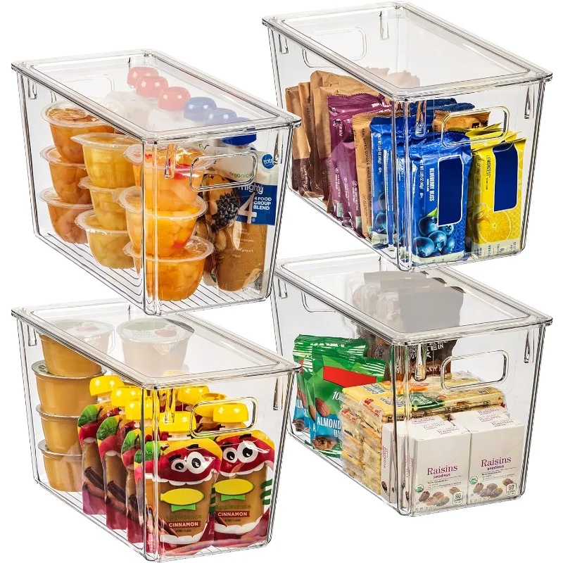 

ClearSpace Plastic Storage Bins with Lids – Perfect Kitchen Organization or Pantry Fridge Organizer and Bins, Cabinet Organizers