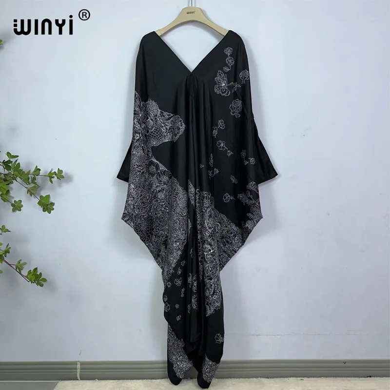 WINYI Dress Length:130cm Fashion turkey dresses Bohemia Print Dashiki Women  Long kaftan summer Color african dresses for woman - AliExpress 200000532