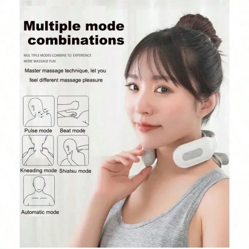 Portable Smart Neck & Shoulder Massager - USB Rechargeable, Lithium Battery