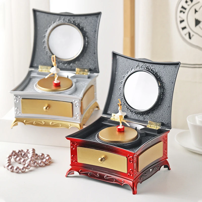Classical Rotating Dancer Ballerina Piano Music Box Jewelry Organizer Ballerina Wind-Up Music Box Storage Organizer With Mirror 5
