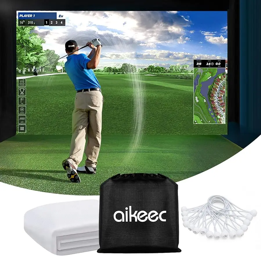 

aikeec Golf Simulator Impact Screen Display Projector Screen for Golf Training, Indoor Ultra Clear Golf Impact Screen, with