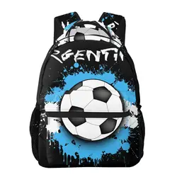 Backpack Boy Teenagers Nursery School bag Argentina Flag Soccer Ball Against Pattern back to school bag