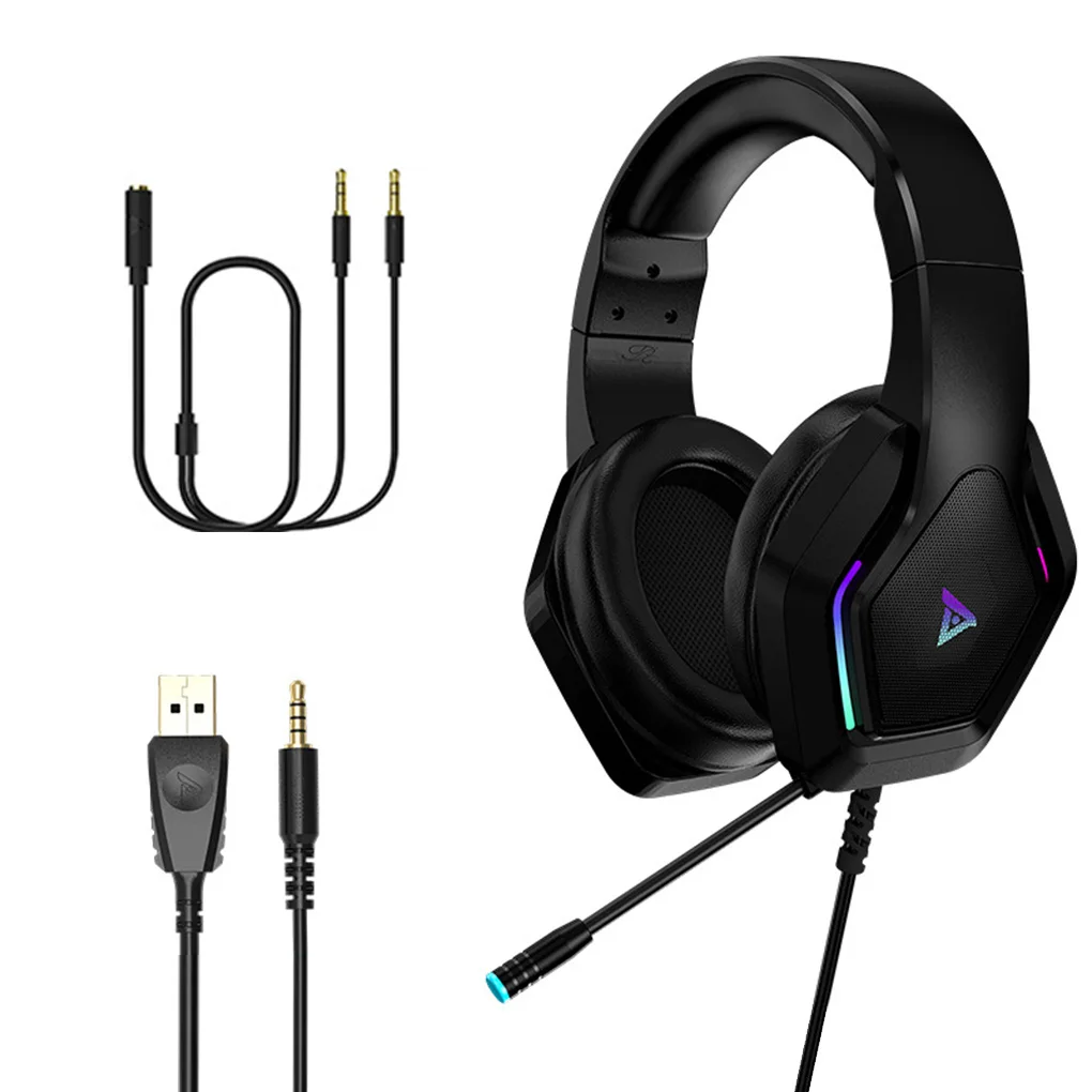 3.5mm Stereo Sound Gaming Headset Bendable Microphone Computer Headphone Desktop PC Ear Muffs