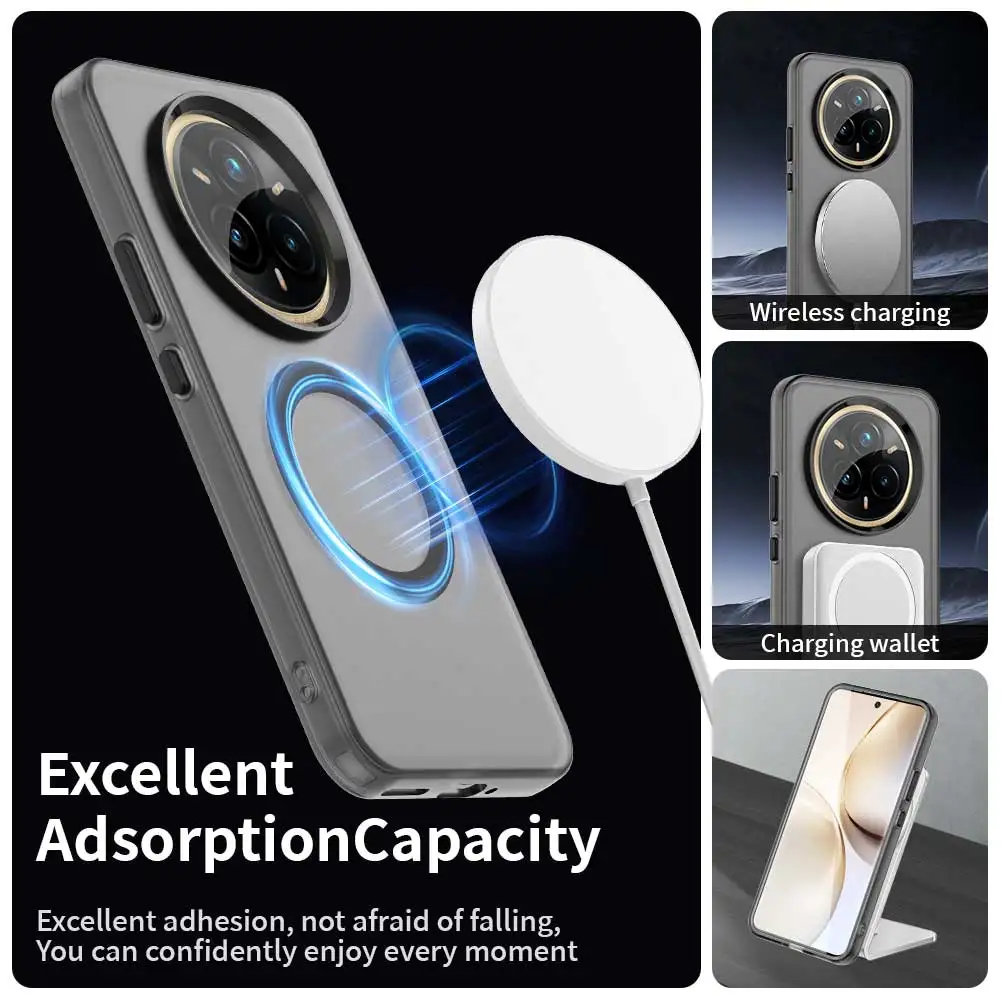 Magnetic Luxury Wireless Charging Matte Translucent Shockproof Case