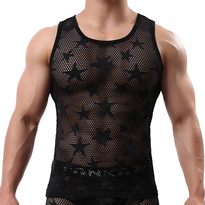 Men's Breathable Mesh Tank Top | Sleeveless Bodybuilding Shirt | Men's Fitness Vest mens mesh see thru underwear