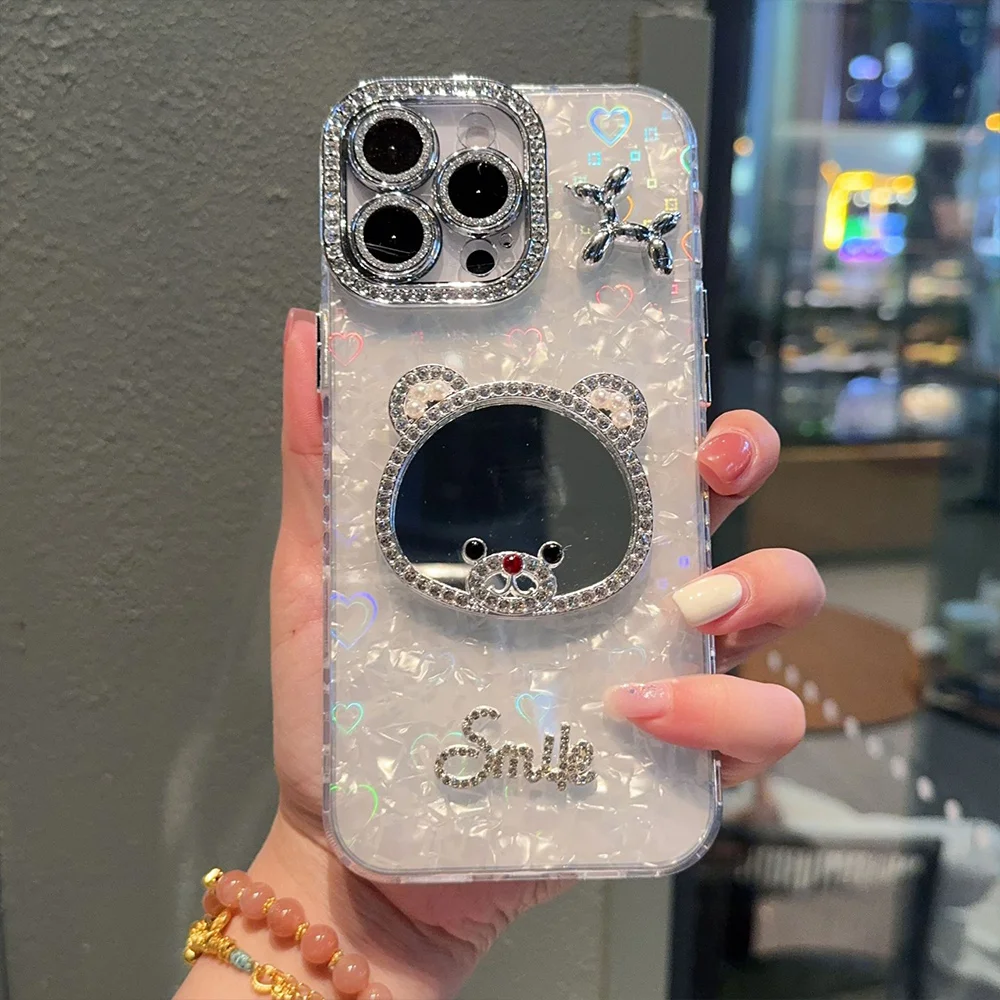 Heart Glitter Transparent Shockproof Phone Case - Soft TPU Protective Cover