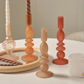 Glass Candlestick Candle Holders Dinner Decoration Wedding Taper Candle Holder Home Decor Candle Stick Holder Christmas Gift