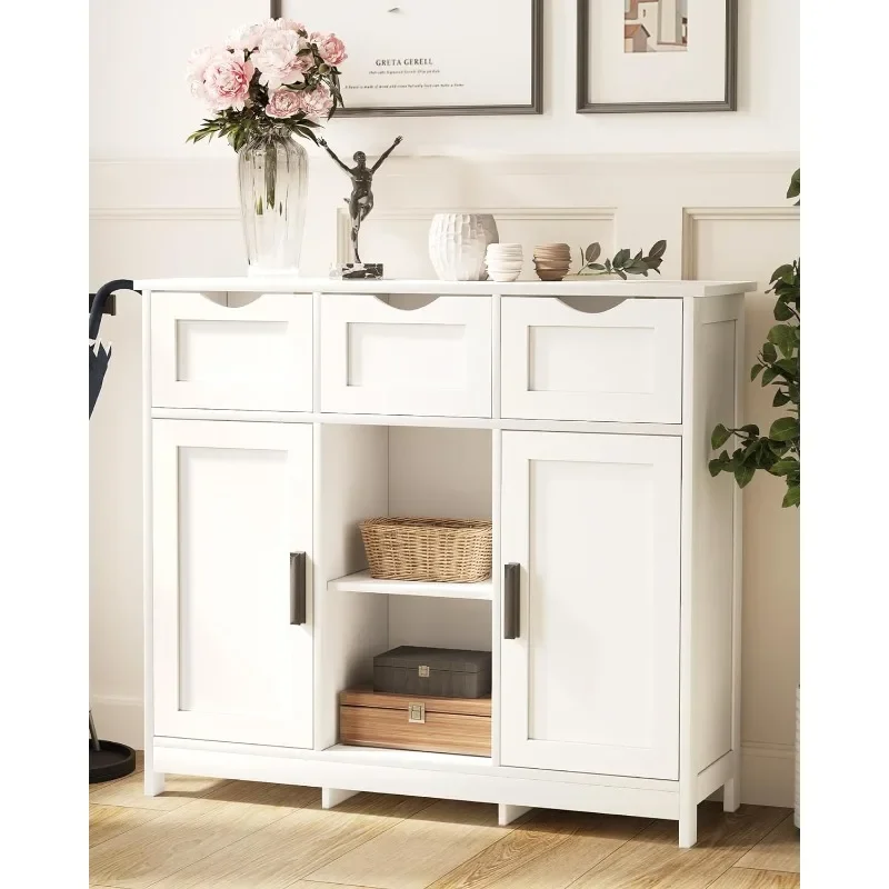 

Storage Cabinets, Wooden Floor Cabinet,with Drawers and Shelves Storage Cabinets，Accent Cabinet for Living Room，Bedroom
