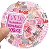 50PCS Pink Smut Bookish Reader Sticker Aesthetic Love Cute Girls Decals for Kindle Ipad Phone Laptop Diary Decor Sticker Pack 4