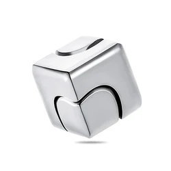 Square Metal Fidget Spinner - Anti - Stress Anxiety Relief Toy (Silver)