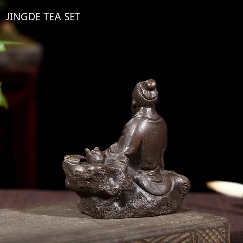 Chinese Tea Table Yixing Purple Clay Tea Pet Ornaments Handmade Sculpture Decoration Art Decor Crafts Teaware Gifts tea pet ornaments