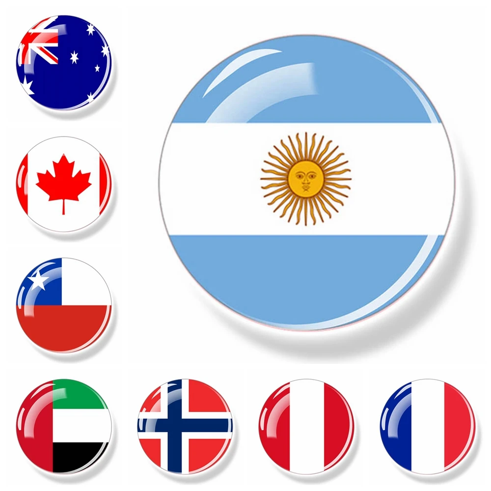 Countries Flag Fridge Flag Glass Dome Refrigerator