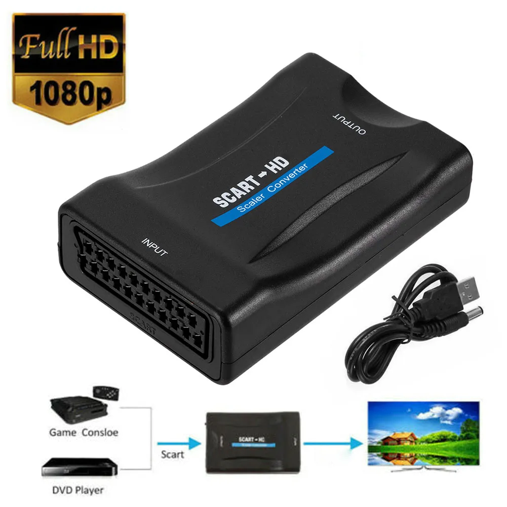 Usb Video Audio Upscale Converter 1080p Scart To Signal