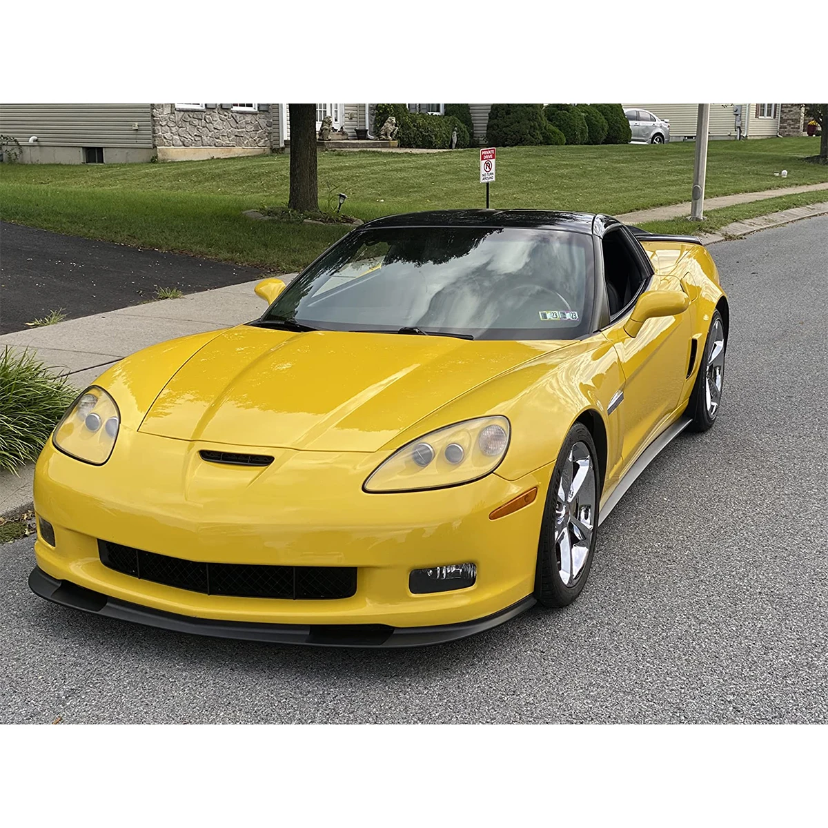 쉐보레 콜벳 C6 와이드바디 2005-2013 Z06 ZR1 스타일 프론트 범퍼 립 스플리터 스포일러 바디킷 카본룩 무광 블랙