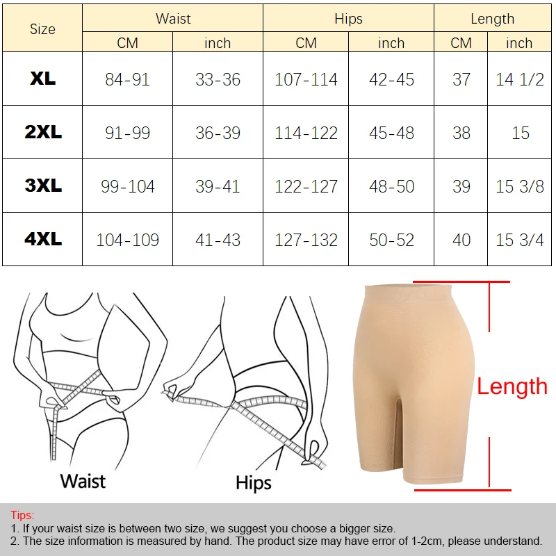 Description Picture 2 of itemPlus Size XL-4XL High Waisted Shapewear Tummy Control Panties for womens Obesity Slimming Shapers Waist Trainer Shaping Shorts