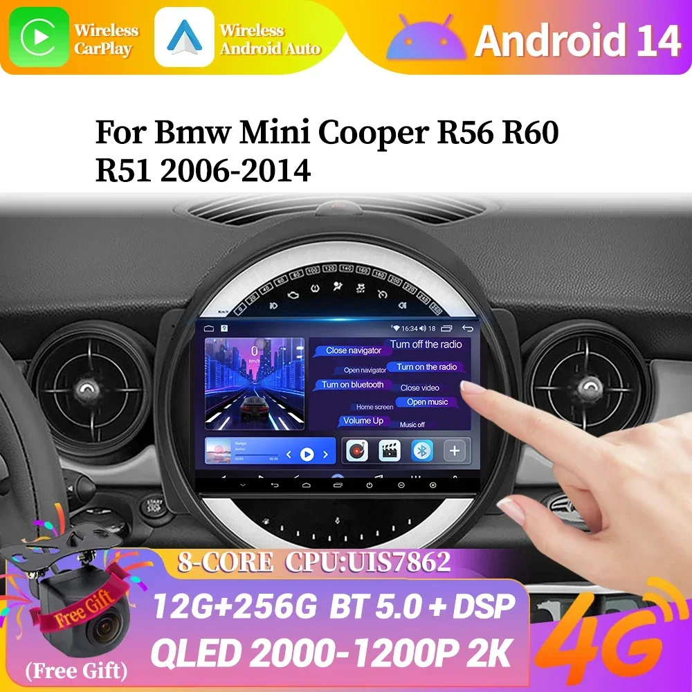 Bmw Mini R60 Android Android 14 For BMW Mini Cooper R56 R60 R51 2006-2014 Car Radio ...