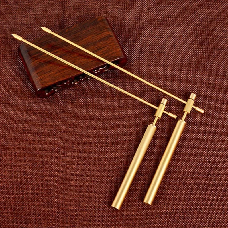 HOT SALE 2Pcs Copper Dragon Seeking Dowsing Rod Outdoor Energy Water Witching Adjustable Detector Measuring Detachable Tool 2
